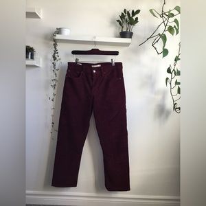 Levi Strauss Wedgie, Straight , Wine Red Corduroy Pants. Size 30. Like New!